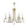 Подвесная люстра Crystal Lux с лампочками VICTORIA SP6 GOLD/AMBER+Lamps E14 Свеча