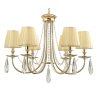 Подвесная люстра Crystal Lux с лампочками VICTORIA SP6 GOLD/AMBER+Lamps E14 Свеча