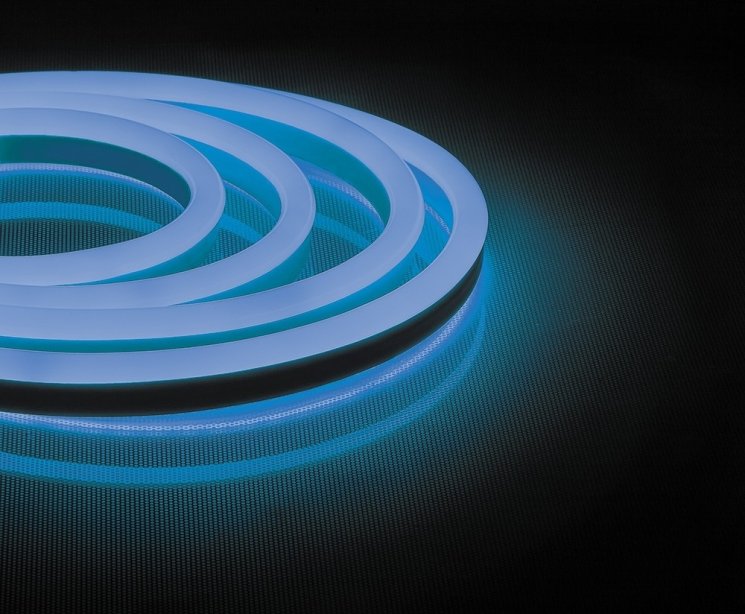 50м. Комплект неоновой ленты синего цвета 2835, 9,6W/m, 220V, 120LED/m, IP67 Feron LS720 (29563)