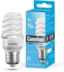 Энергосберегающая лампа E27 15W 4200К (белый) T2 Camelion LH15-FS-T2-M/842/E27 (10522)
