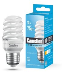 Энергосберегающая лампа E27 15W 4200К (белый) T2 Camelion LH15-FS-T2-M/842/E27 (10522)