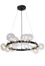 Подвесная люстра Crystal Lux AGATA SP15 V2 BLACK/TRANSPARENTE