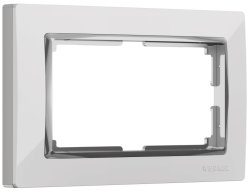Рамка для двойной розетки (белый/хром) Werkel W0081901