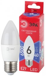 Лампа светодиодная ЭРА E27 6W 6500K матовая B35-6W-865-E27 R Б0045340