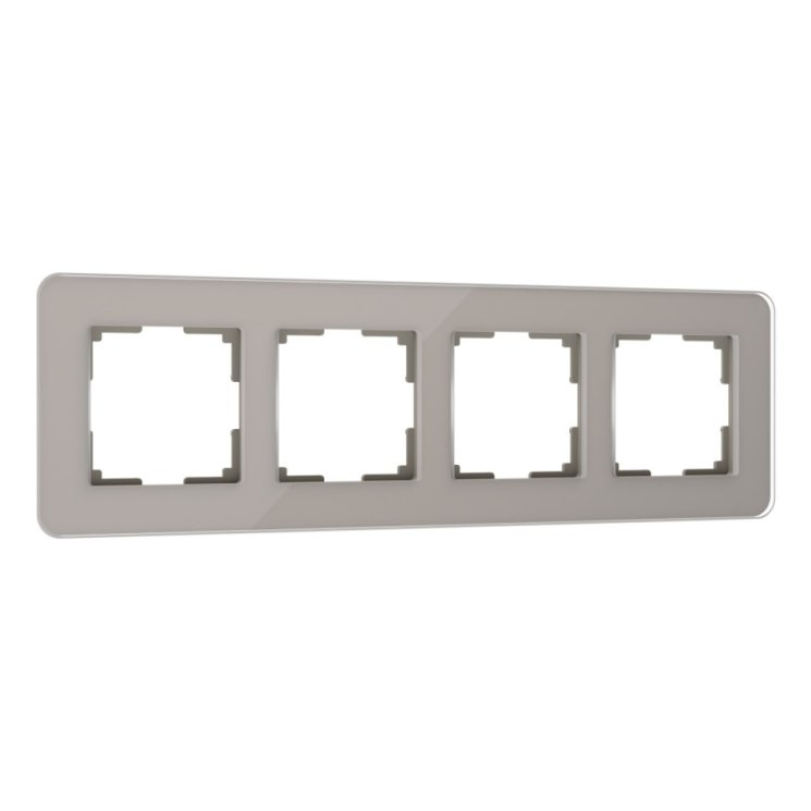 Рамка из стекла на 4 поста Elite дымчатый Werkel W0042417