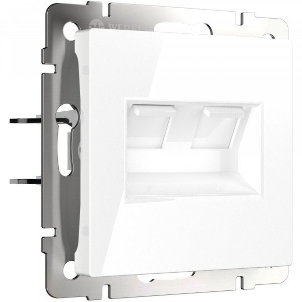 Розетка двойная Ethernet RJ-45 (белая) Werkel W1181101