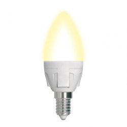 Диммируемая светодиодная лампа E14 7W 3000K (теплый) Uniel LED-C37 7W-3000K-E14-FR-DIM PLP01WH (UL-00004296)