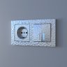 Выключатель двухклавишный проходной с подсветкой (серебряный) Hammer Werkel W1222106
