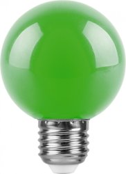 Светодиодная лампа E27 3W (зеленый) Feron LB-371 (25907)