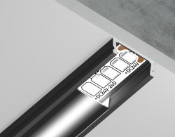 Алюминиевый профиль накладной 15.5*6 для светодиодной ленты до 11мм Ambrella light ILLUMINATION Alum GP1700BK/BK