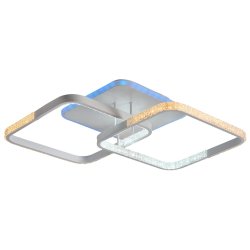 Светодиодная диммируемая люстра с ПДУ Profit Light 8026/2 WHT 76W+8W RGB