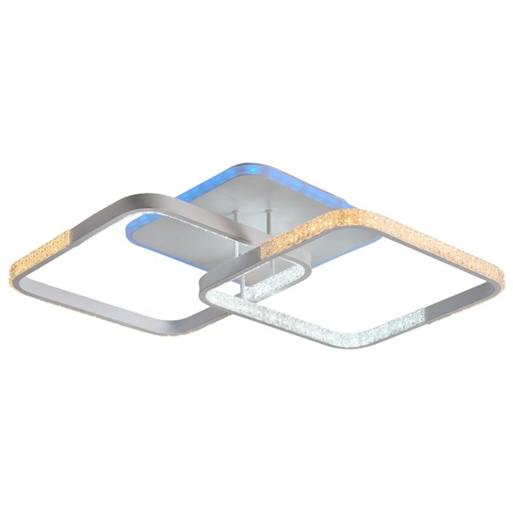 Светодиодная диммируемая люстра с ПДУ Profit Light 8026/2 WHT 76W+8W RGB