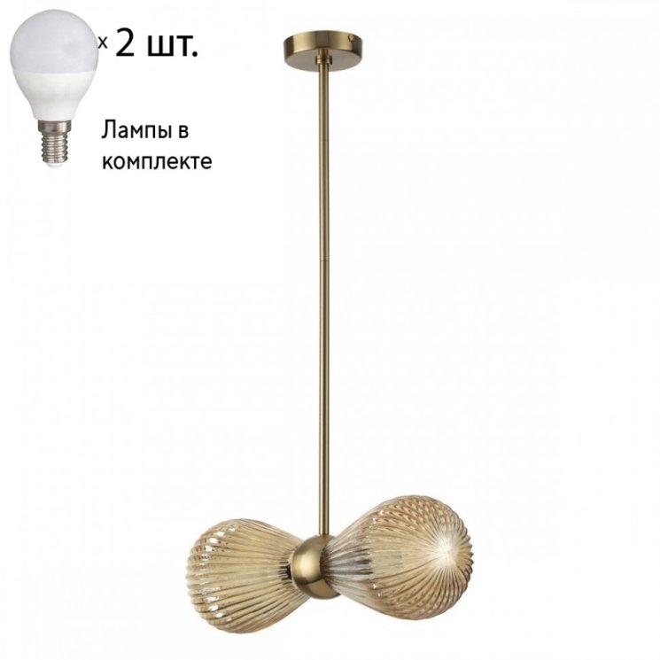 Подвесной светильник Odeon Elica с лампочками 5402/2+Lamps E14 P45