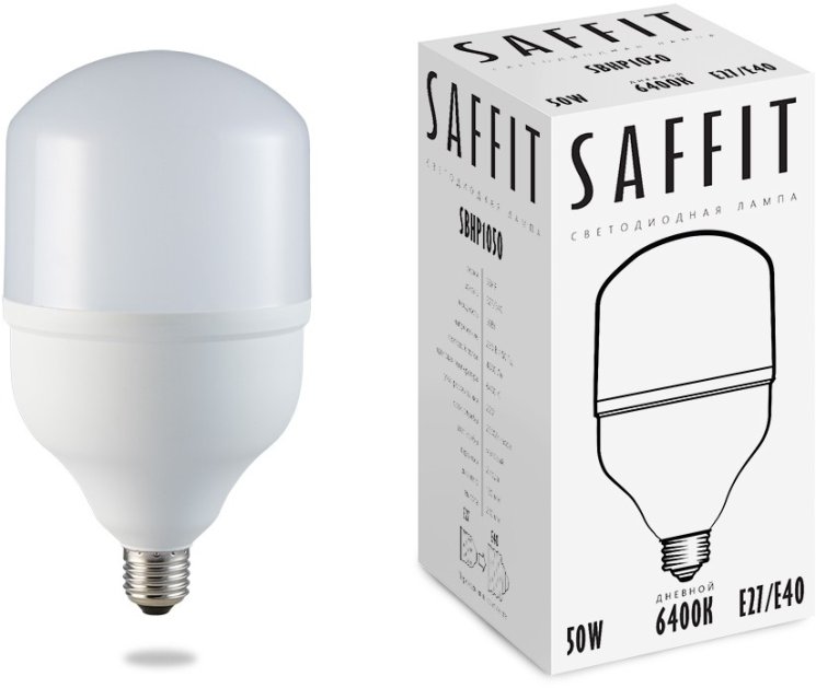 Светодиодная промышленная лампа E27-E40 50W 6400K (холодный) Saffit SBHP1050 55095
