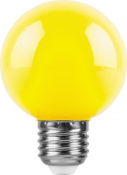 Светодиодная лампа E27 3W (желтый) G60 Feron LB-371 (25904)