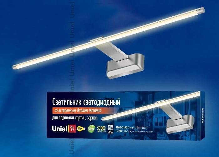 Подсветка для картин (UL-00001058) Uniel ULT-F32-9W/WW IP20 Silver