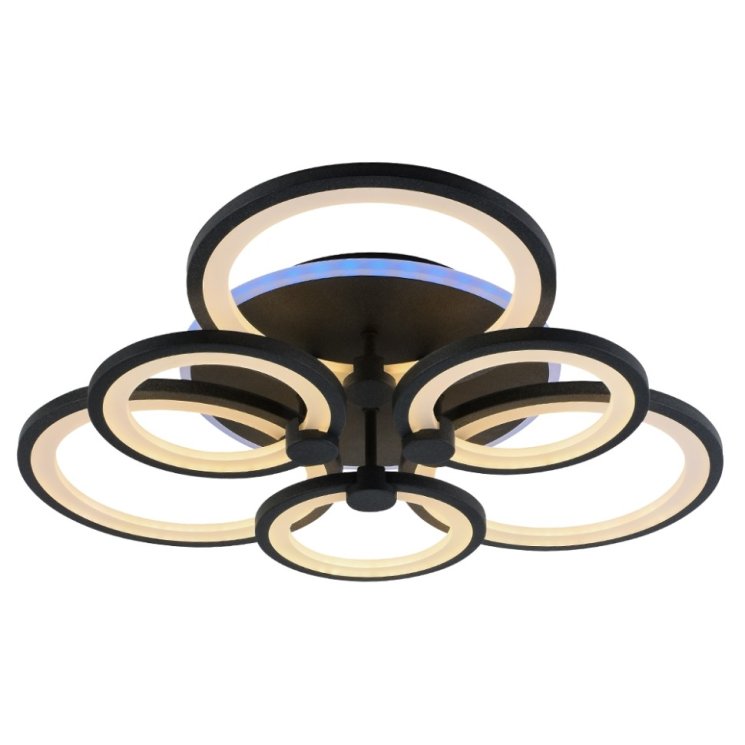 Светодиодная диммируемая люстра с ПДУ Profit Light 8077/3+3 GRP 144W+8W RGB