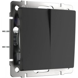 Переключатель-выключатель двухклавишный (черный) Werkel W1123006