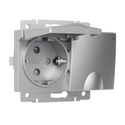 Розетка двойная влагозащищенная с заземлением с защитной крышками и шторками (серебряный) Werkel W1172206 Розетка двойная влагозащищенная с заземлением с защитной крышками и шторками (серебряный) Werkel W1172206