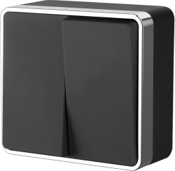 Выключатель двухклавишный Gallant (черный/хром) Werkel W5020035