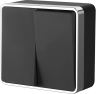 Выключатель двухклавишный Gallant (черный/хром) Werkel W5020035