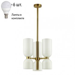 Люстра на штанге с лампочками Odeon Light Orinoco 4798/6+Lamps E14 P45