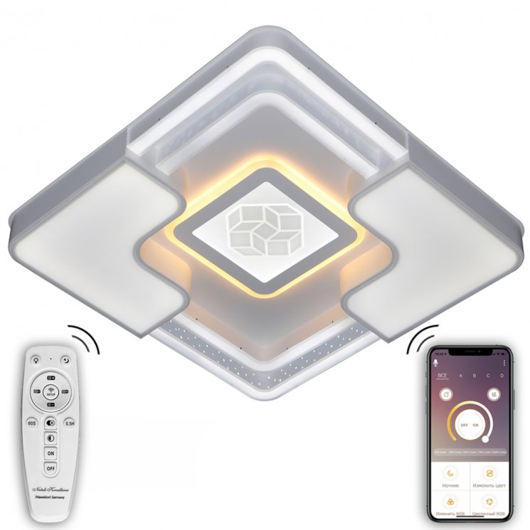 Потолочная светодиодная люстра с Bluetooth и пультом Natali Kovaltseva LED LAMPS 81086