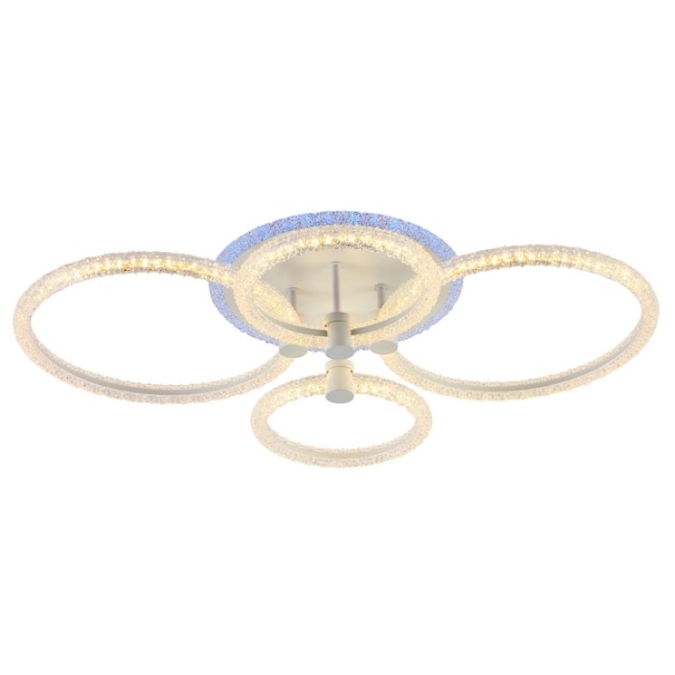 Светодиодная диммируемая люстра с ПДУ Profit Light 8024/2+2 WHT 93W+7W RGB