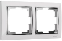 Рамка на 2 поста (белый/хром) Werkel W0021901