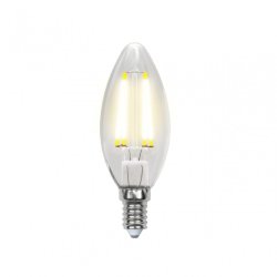 Филаментная светодиодная лампа E14 6W 3000K (теплый) Sky Uniel LED-C35-6W-WW-E14-CL PLS02WH (UL-00000199)