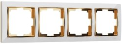 Рамка на 4 поста (белый/золото) Werkel W0041933