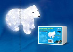 Фигурка светодиодная «Белый медведь-4» 25x31см (11037) Uniel ULD-M3125-040/STA