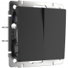 Выключатель двухклавишный (черный матовый) Werkel W1120008