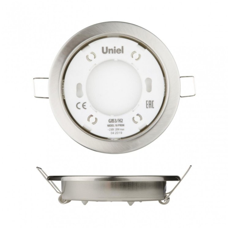 Встраиваемый светильник (UL-00005054) Uniel GX53/H2 Nickel 10 Prom