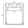 2м. Подвесной (накладной) алюминиевый профиль Donolux DL18506Alu