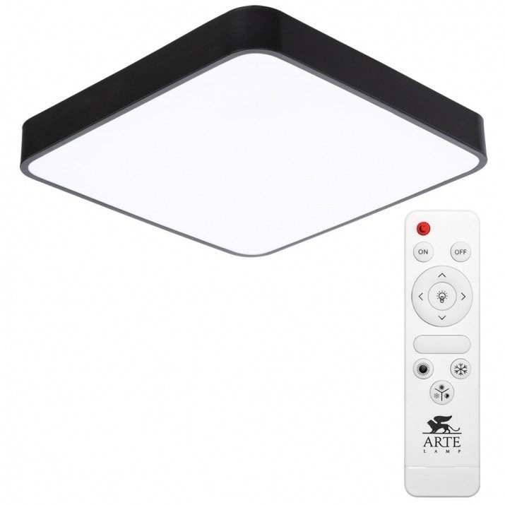 Светодиодный настенно-потолочный светильник с ПДУ Arte Lamp A2663Pl-1BK