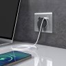 Розетка с быстрой зарядкой USB Type A+С (серебряный рифленый) Werkel W1171709