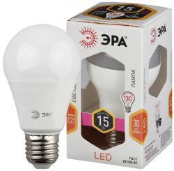 Светодиодная лампа Е27 15W 2700К (теплый) Эра LED A60-15W-827-E27 (Б0020592)