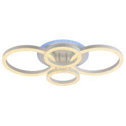 Светодиодная диммируемая люстра с ПДУ Profit Light 5894/4 WHT 112W+8W RGB