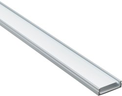 Профиль алюминиевый накладной широкий, серебро, CAB263 10277
