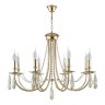 Подвесная люстра Crystal Lux с лампочками VICTORIA SP8 GOLD/AMBER+Lamps E14 Свеча