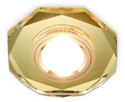 8020 GOLD Встраиваемый точечный зеркальный светильник MR16 Ambrella light Crystal spot