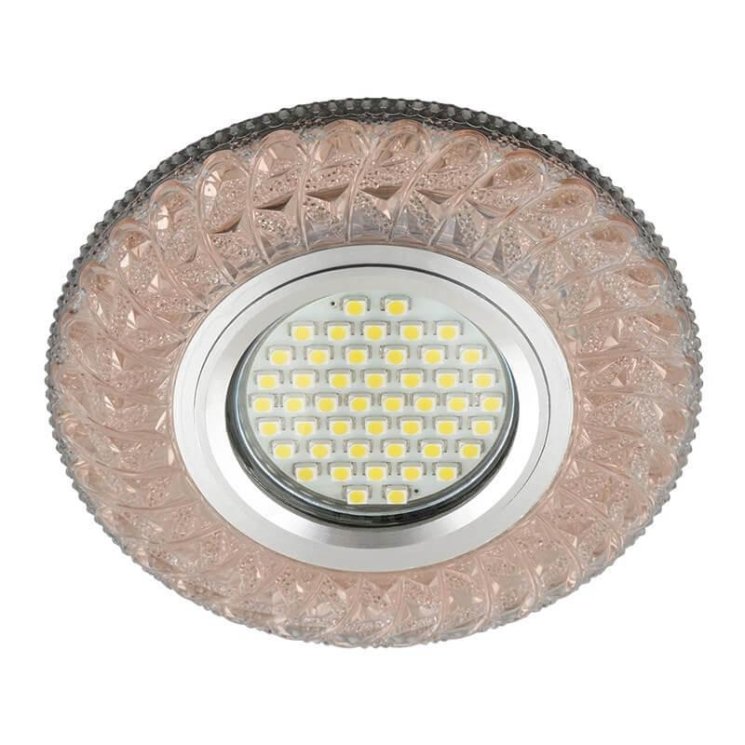 Встраиваемый светильник с LED подсветкой Fametto Luciole DLS-L144 Gu5.3 Glassy/Light Tea (UL-00003889)