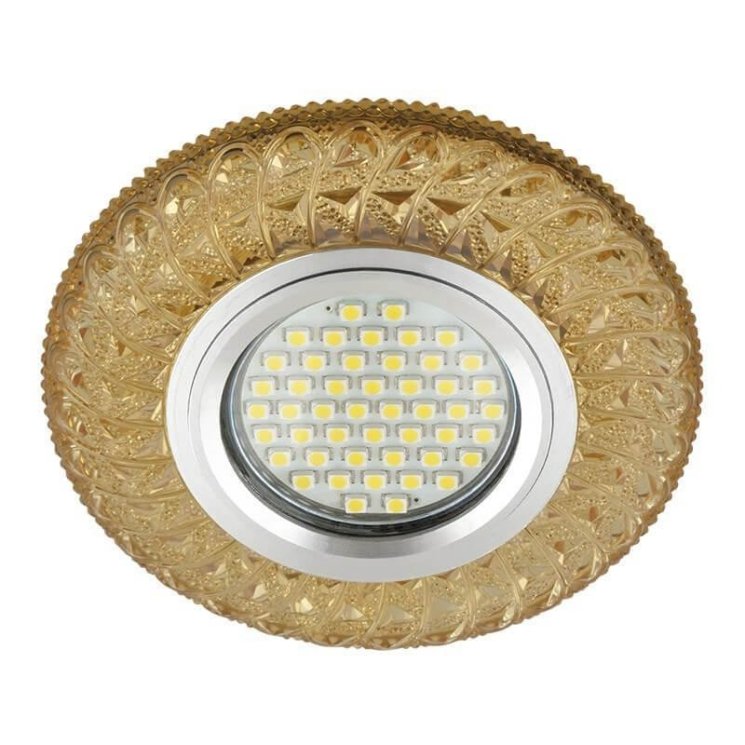 Встраиваемый светильник с LED подсветкой Fametto Luciole DLS-L144 Gu5.3 Glassy/Gold (UL-00003888)