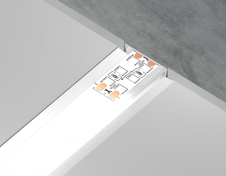 Алюминиевый профиль встраиваемый 30.6*6 для светодиодной ленты до 19,8мм Ambrella light ILLUMINATION Alum GP1100WH
