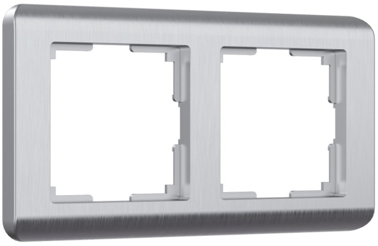 Рамка на 2 поста (серебряный) Werkel W0022106