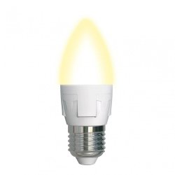 Светодиодная лампа E27 7W 3000K (теплый) Uniel LED-C37 7W-WW-E27-FR PLP01WH (UL-00002414)