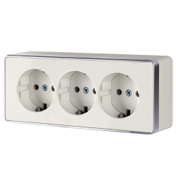 Розетка тройная с заземлением и шторками Gallant (слоновая кость) Werkel W5073103