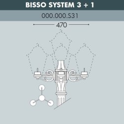Консоль для паркового фонаря Fumagalli BISSO SYS 3L+1 000.000.S31.A0