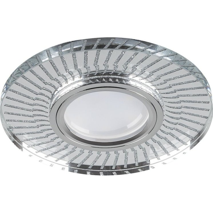 Светильник встраиваемый с LED подсветкой Feron CD979 потолочный MR16 G5.3 прозрачный, хром 32995